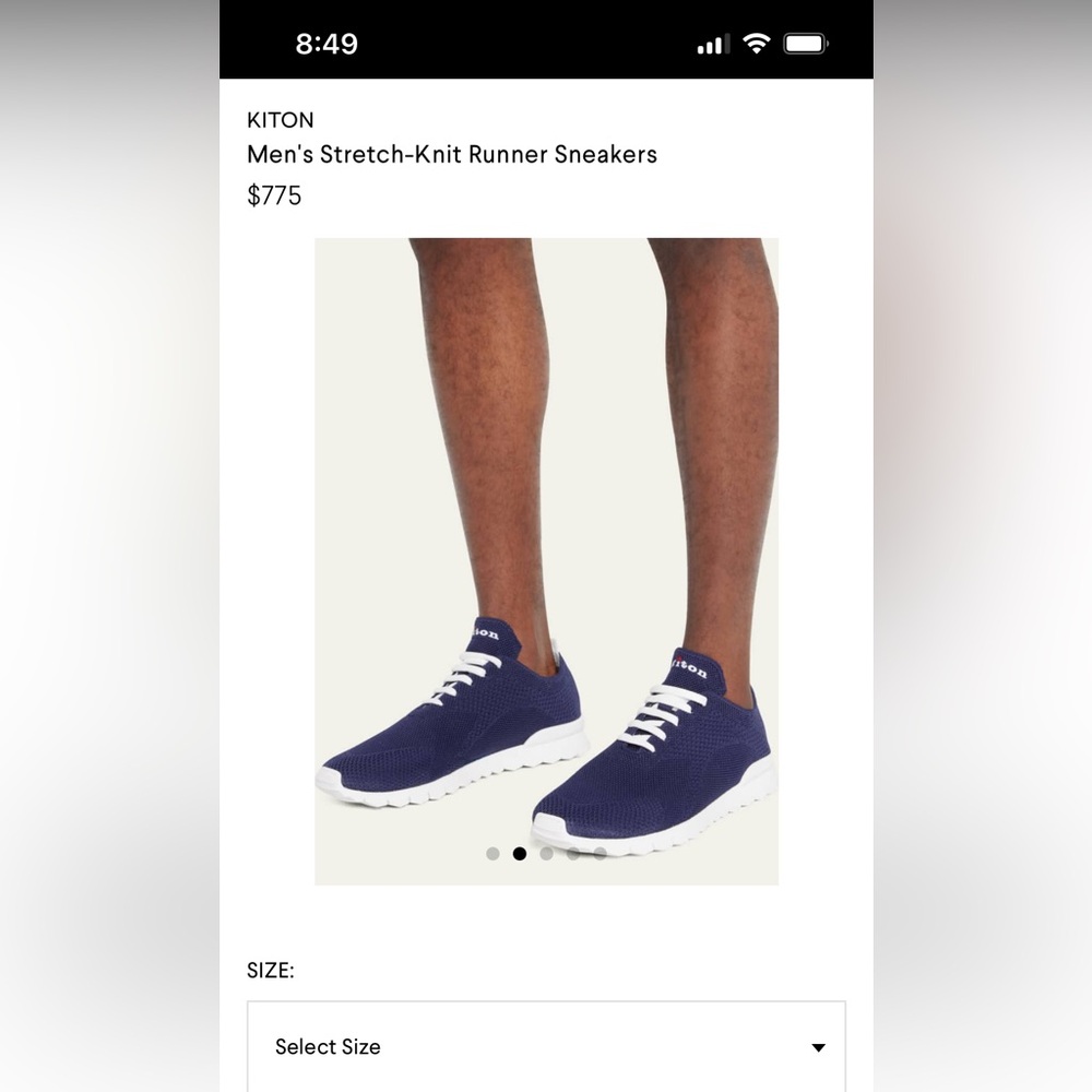 Kiton men’s stretch knit runner sneaker